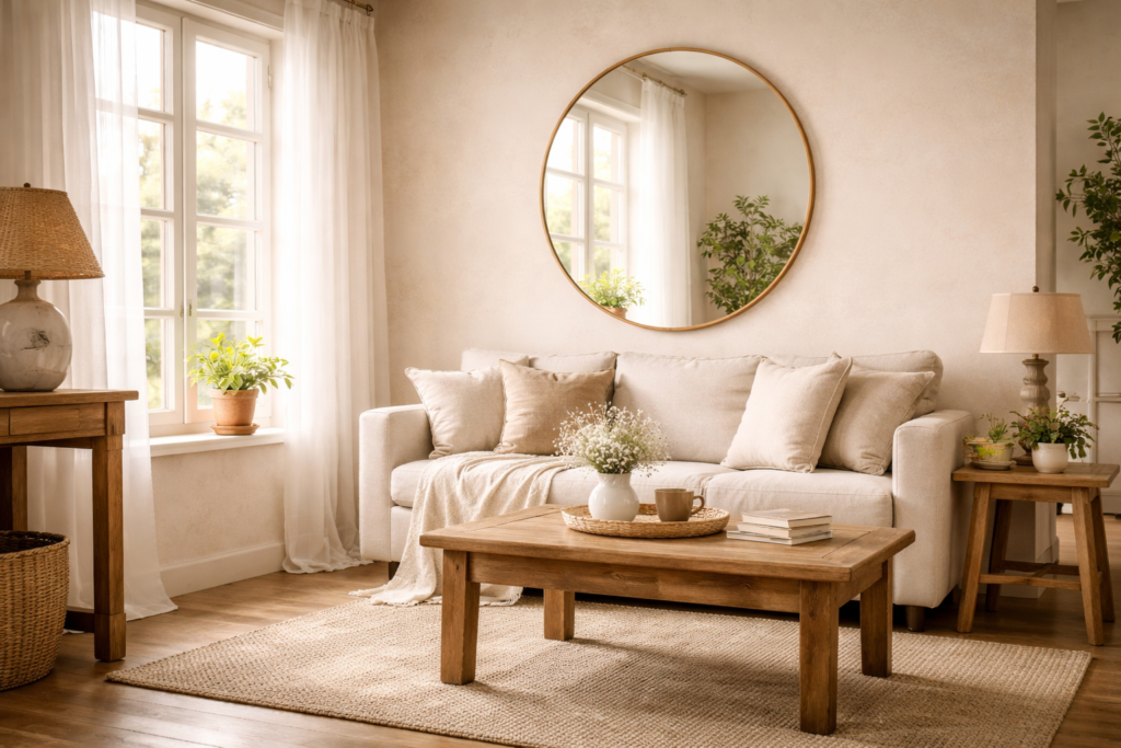 Lumière naturelle miroir home staging optimisation vente immobilière