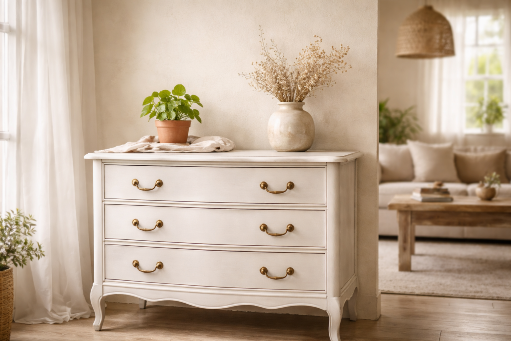 Meuble relooké chalk paint home staging éco-responsable Pays Drouais