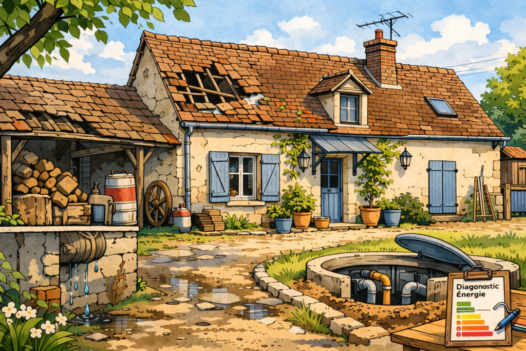 vente maison eure-et-loir maison ancienne avec points techniques à vérifier